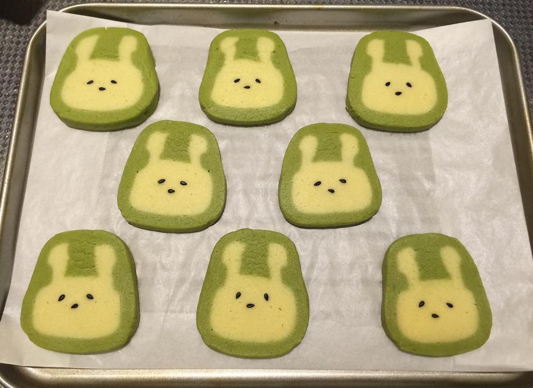 抹茶兔兔曲奇（比熊猫简单！超详细实物图+超良心手绘图）
