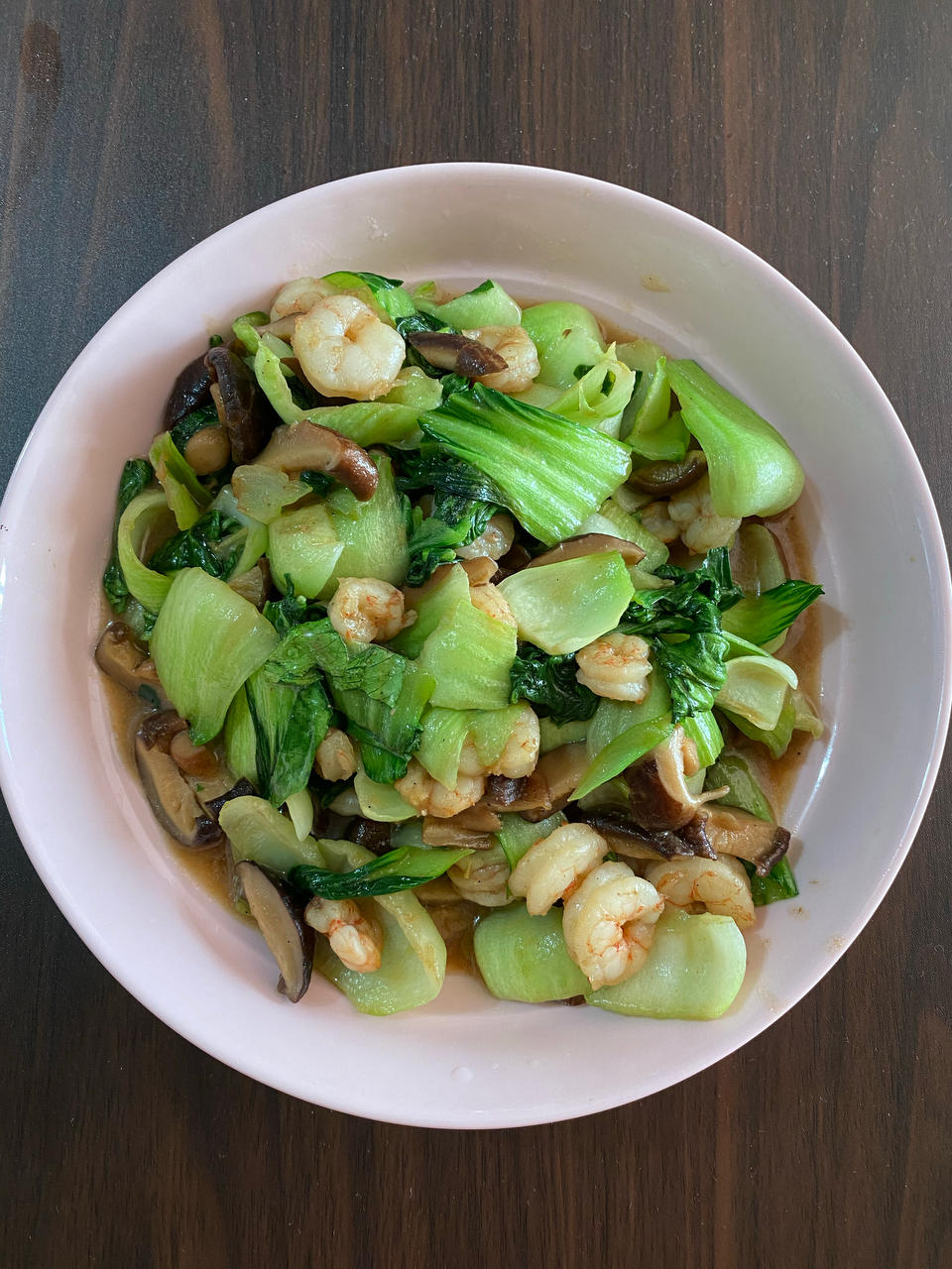 草木皆重做的虾仁香菇炒油菜