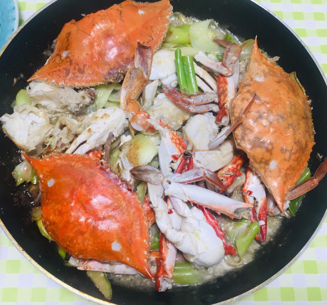 3分钟清炒梭子蟹