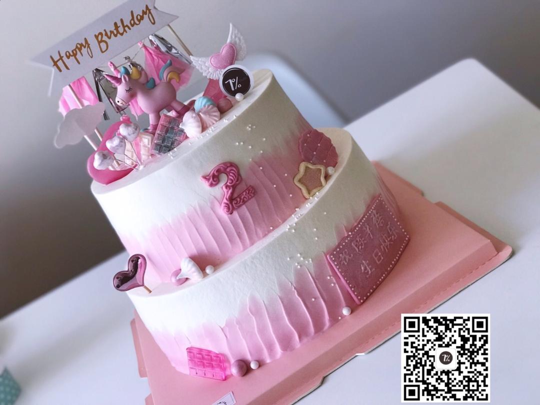 双层戚风水果蛋糕打桩