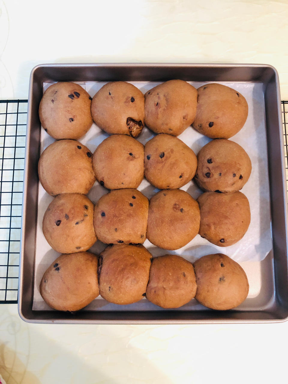 普通面粉可可巧克力餐包（一次发酵）