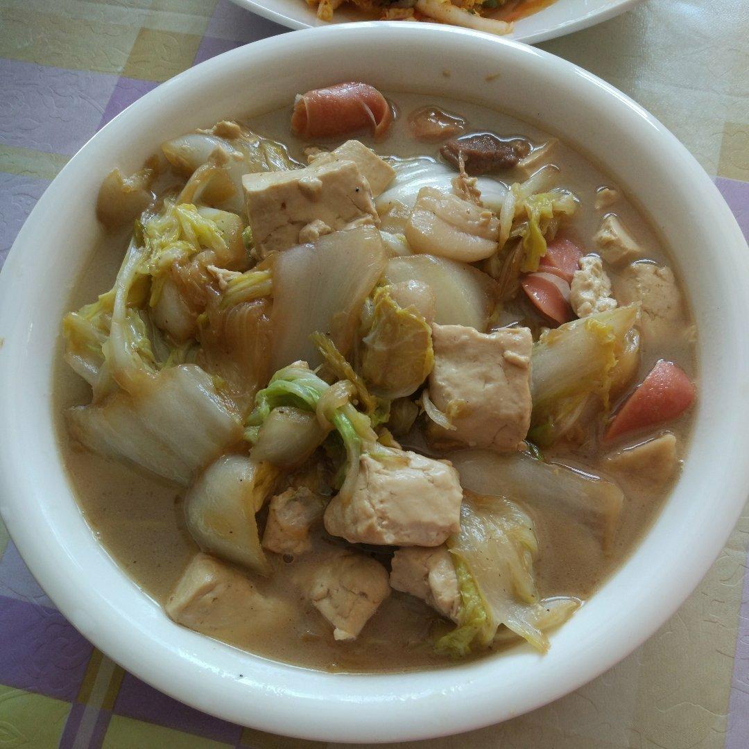 冬季家常菜：白菜炖豆腐