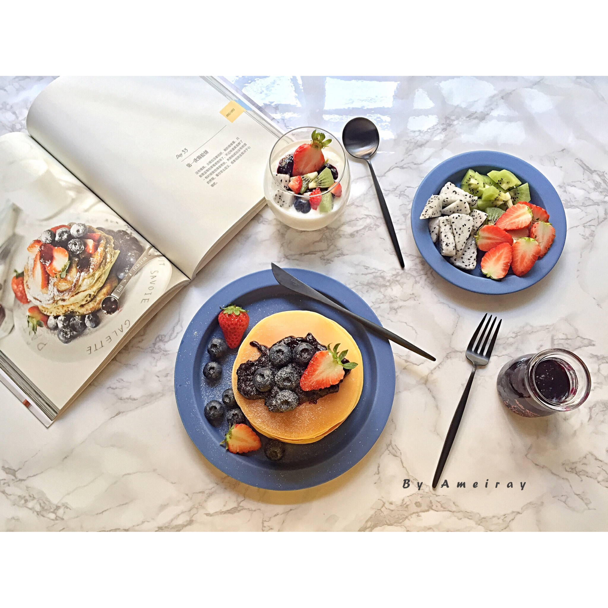 蓝莓酱松饼（日本森永松饼粉）