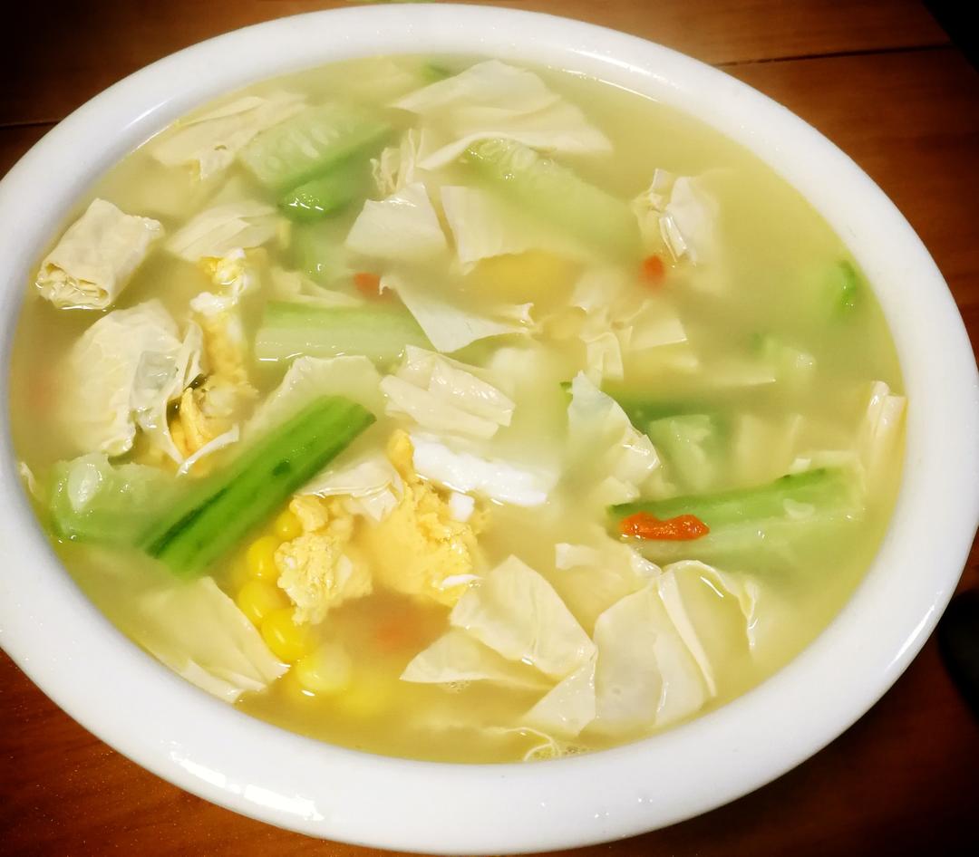 丝瓜腐竹鸡蛋汤的做法