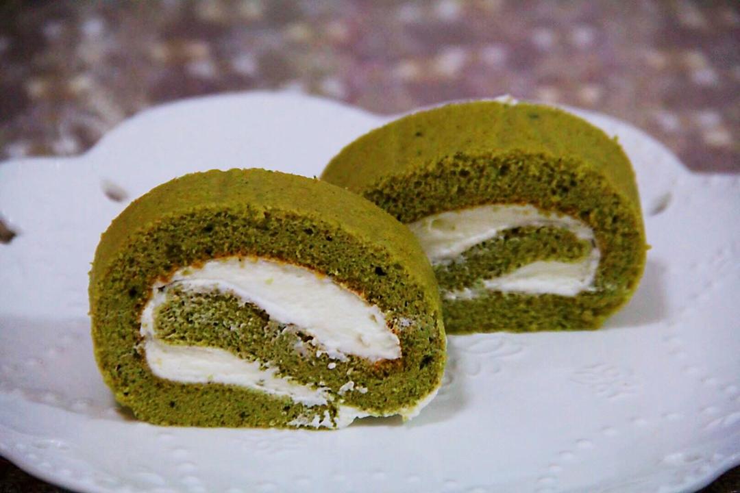 抹茶红豆蛋糕卷