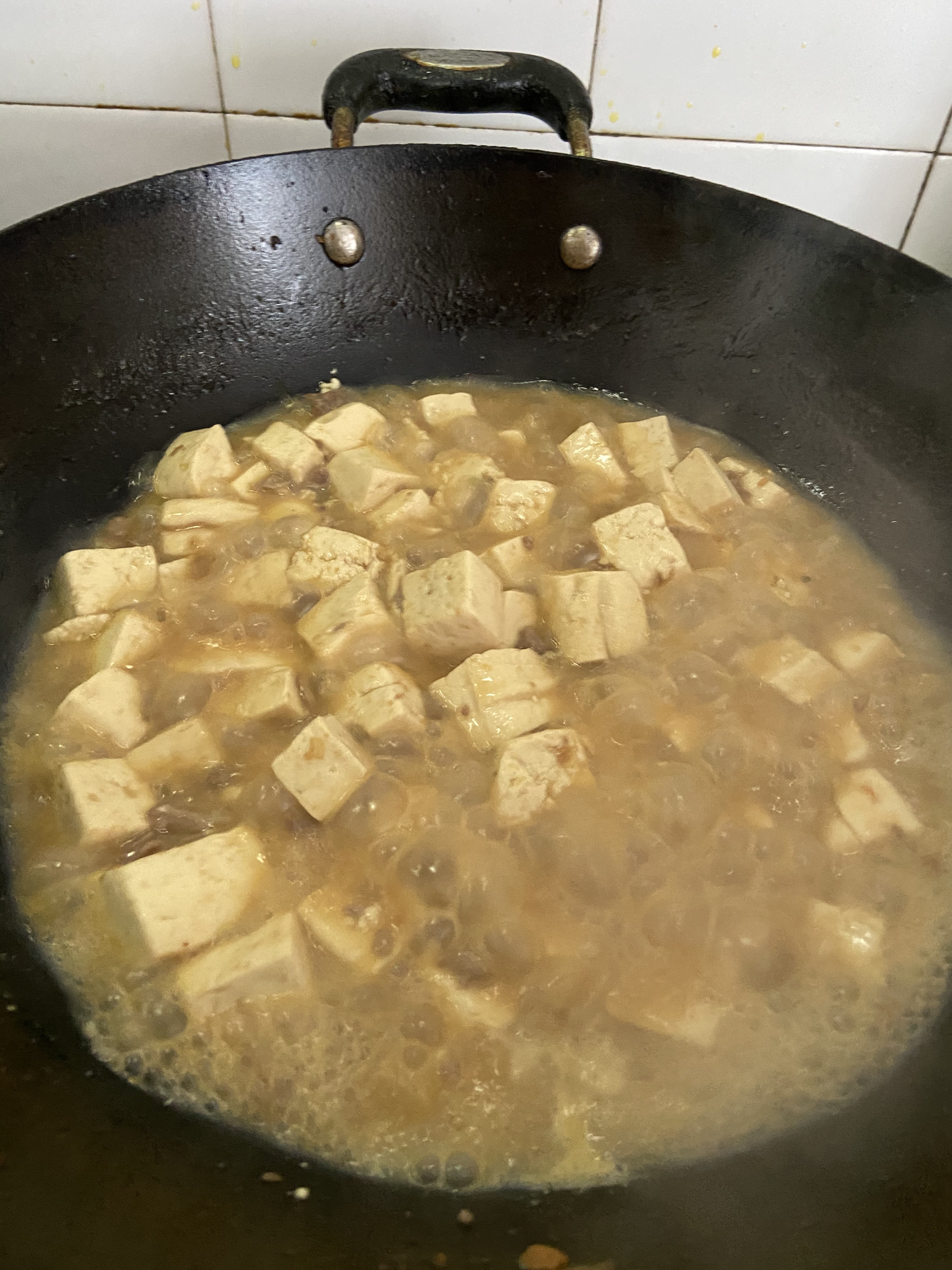 很下饭的肉末酱炖豆腐不辣的做法 步骤6