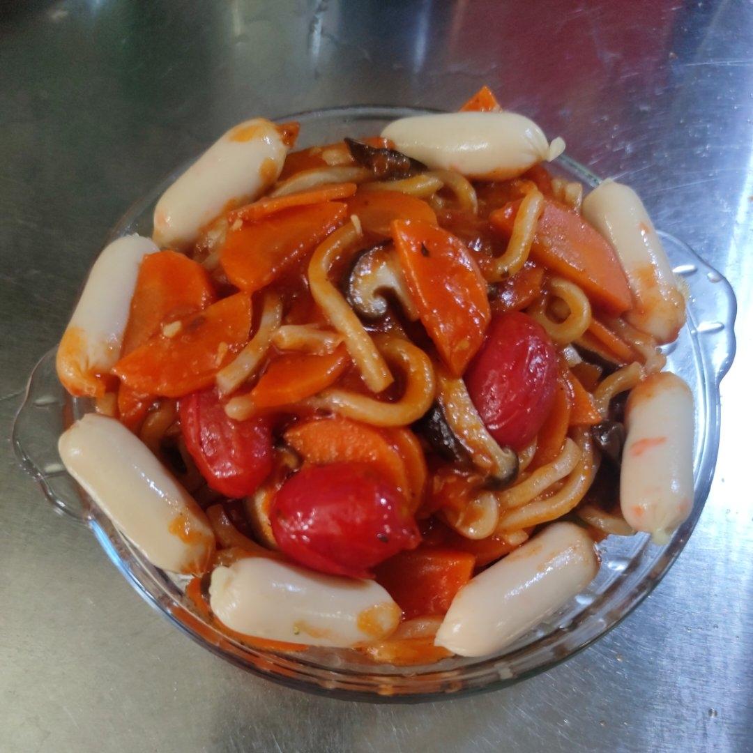 五分钟搞定茄汁乌冬面