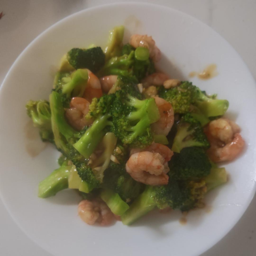 减肥去脂的西兰花炒虾仁
