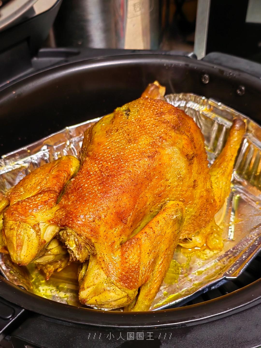 姜黄盐焗鸡，不用一滴水，自制盐焗鸡粉，厨房小白入门级大菜