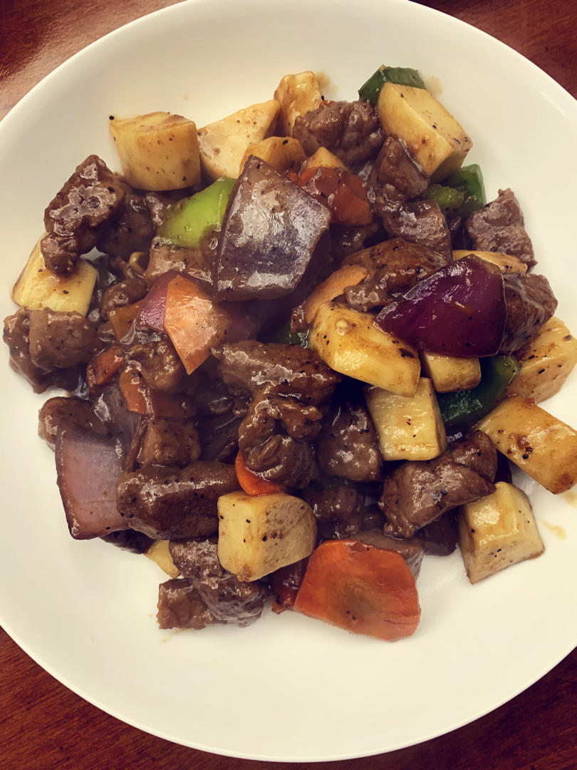 黑椒杏鲍菇牛肉粒