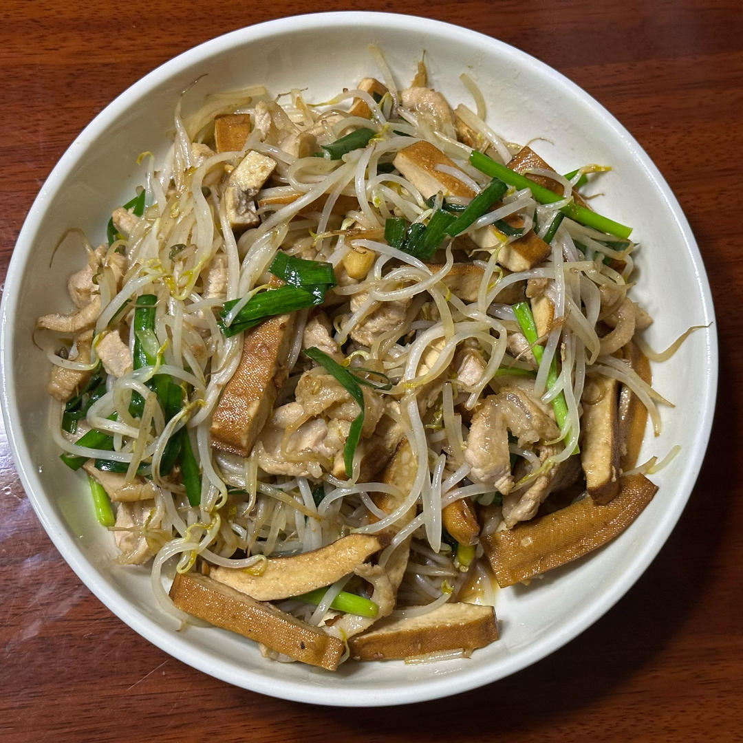 豆芽炒香干