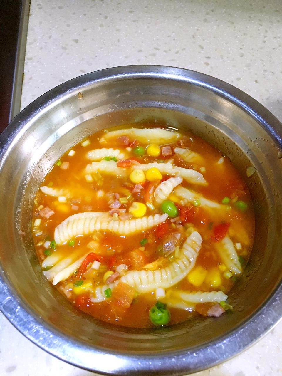 西红柿鸡蛋疙瘩汤
