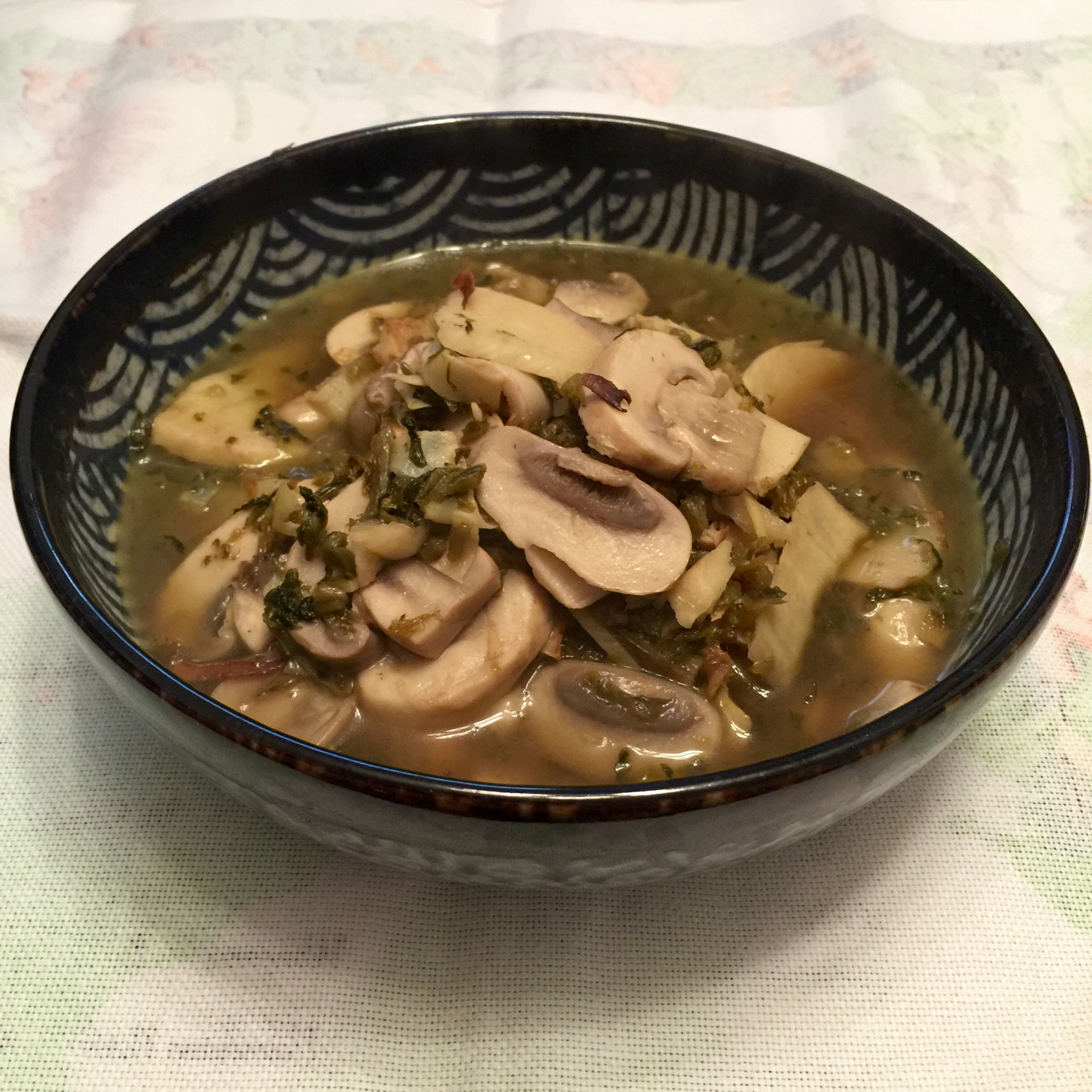 蘑菇冬笋炒腌菜