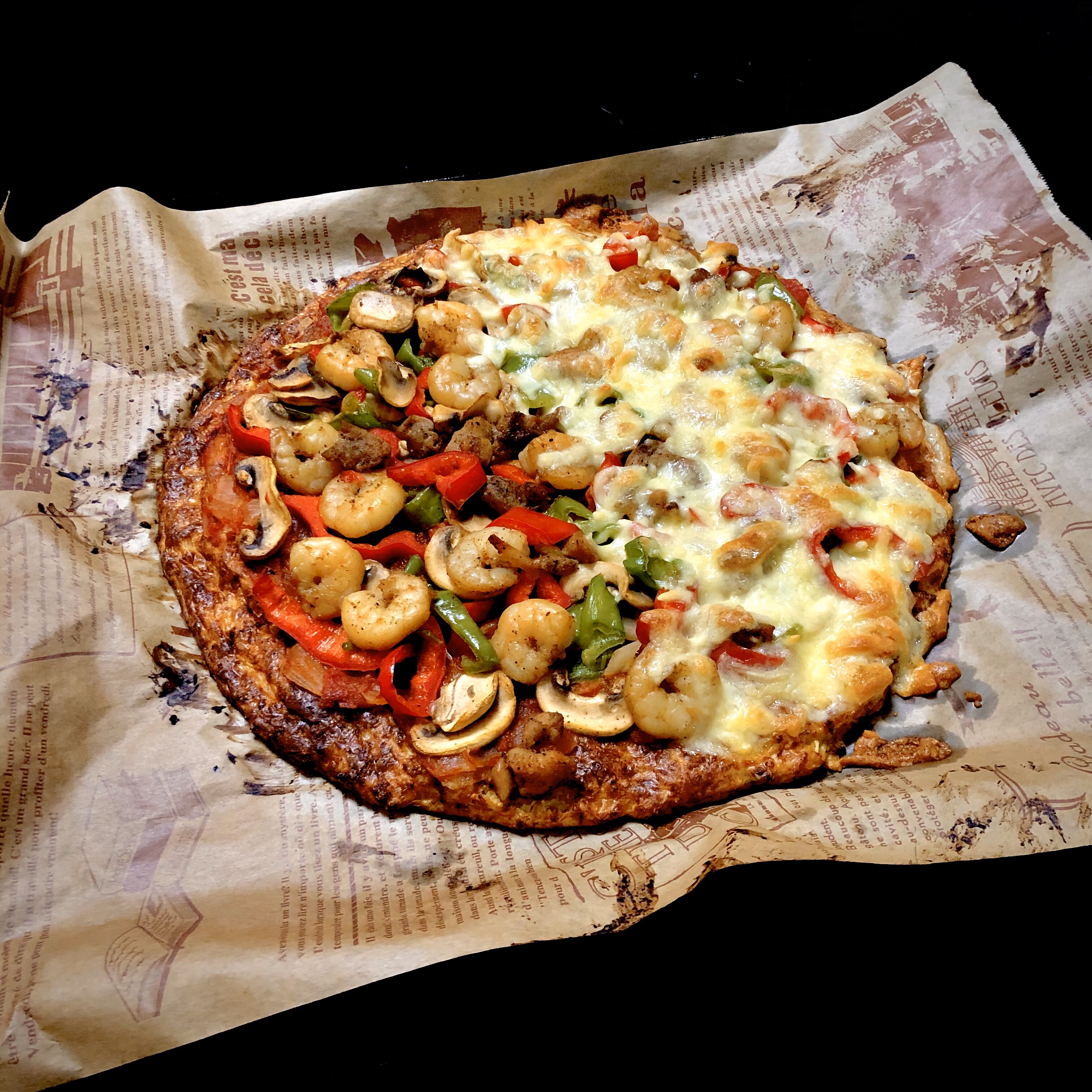 减脂必备|低卡花菜底披萨🍕|Cauliflower Crust Pizza