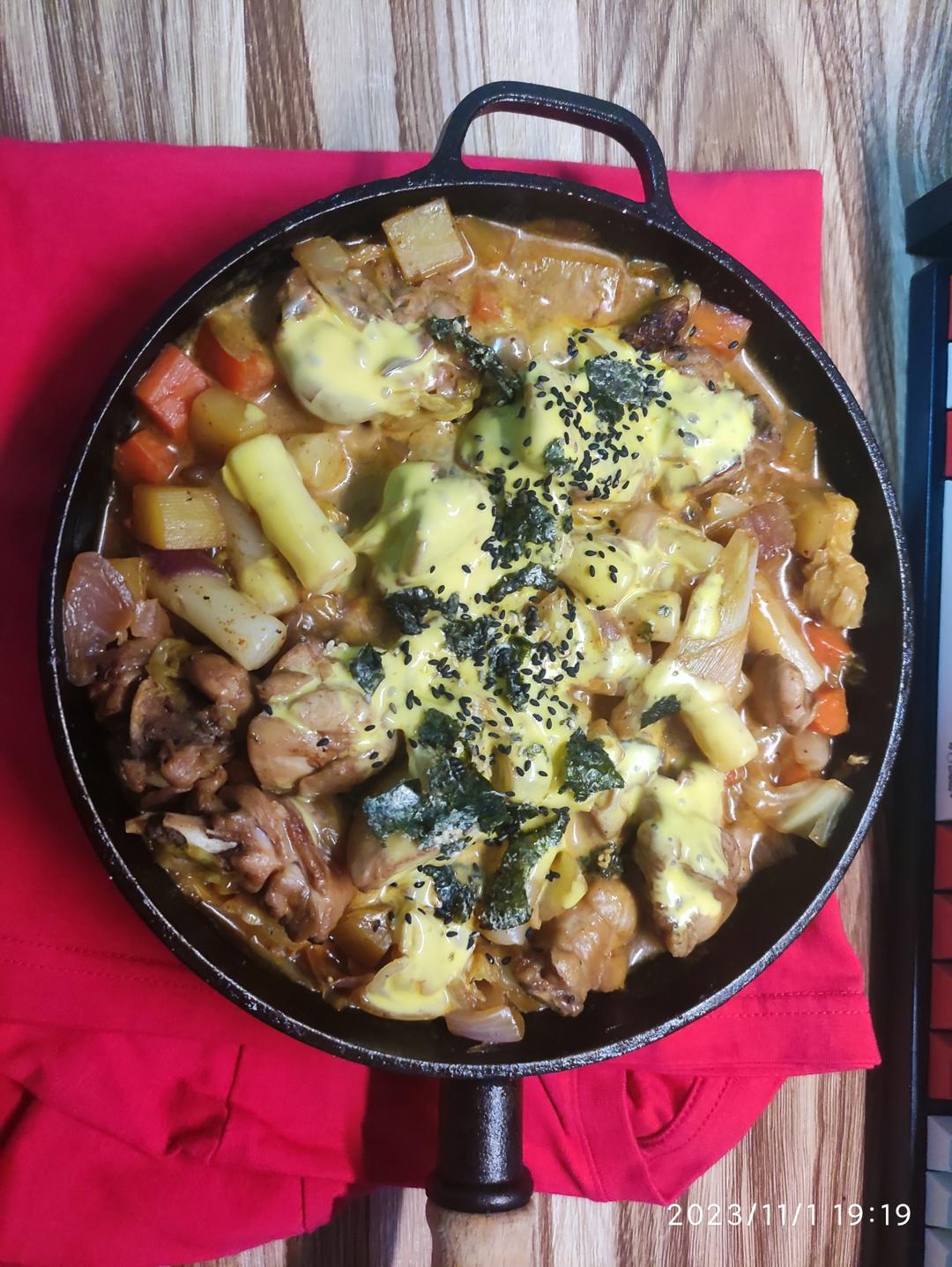 韩式芝士春川鸡🥘超长拉丝超满足✨简单快手零失败