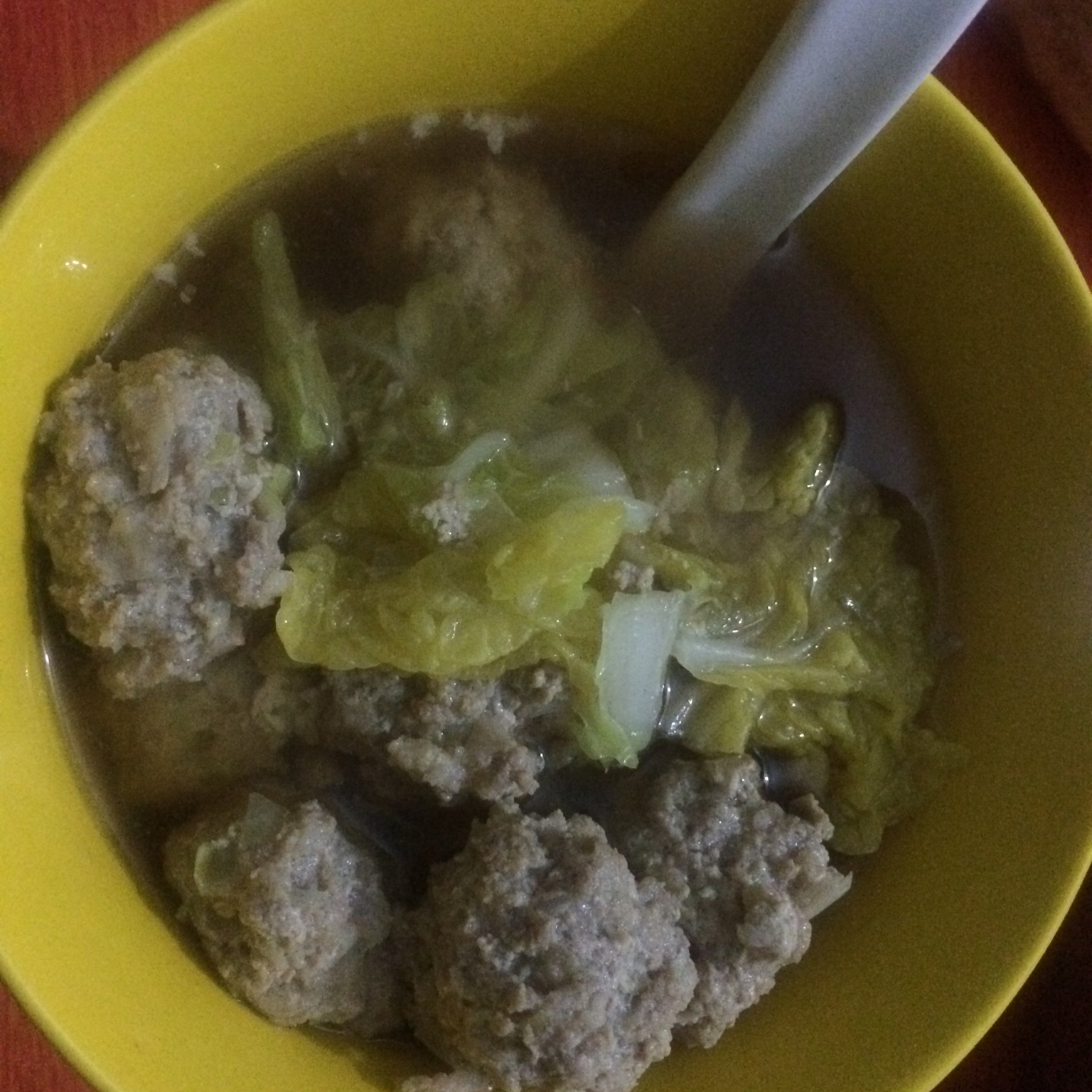 小白菜丸子汤