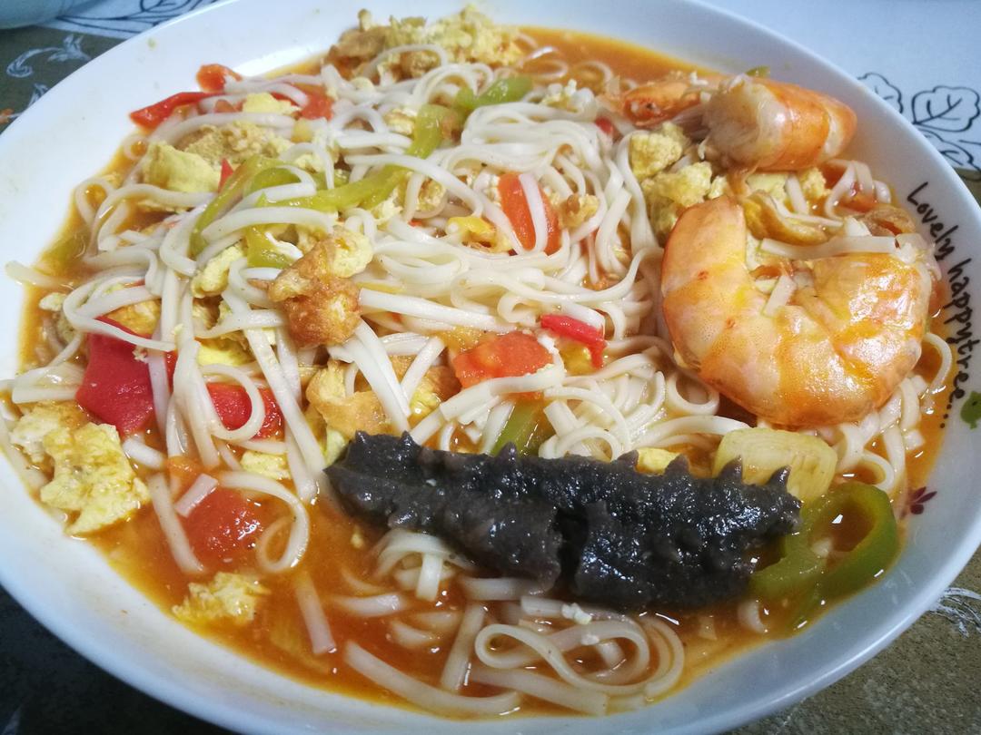 番茄鸡蛋虾仁面