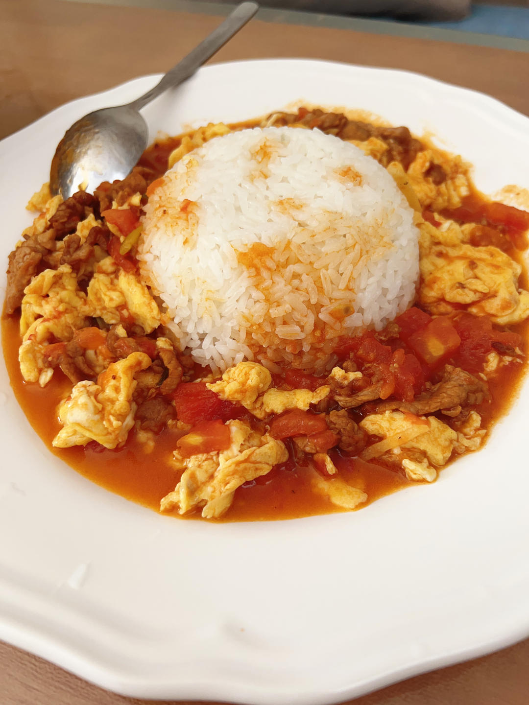 酸甜浓郁～超开胃🔥番茄滑蛋牛肉饭