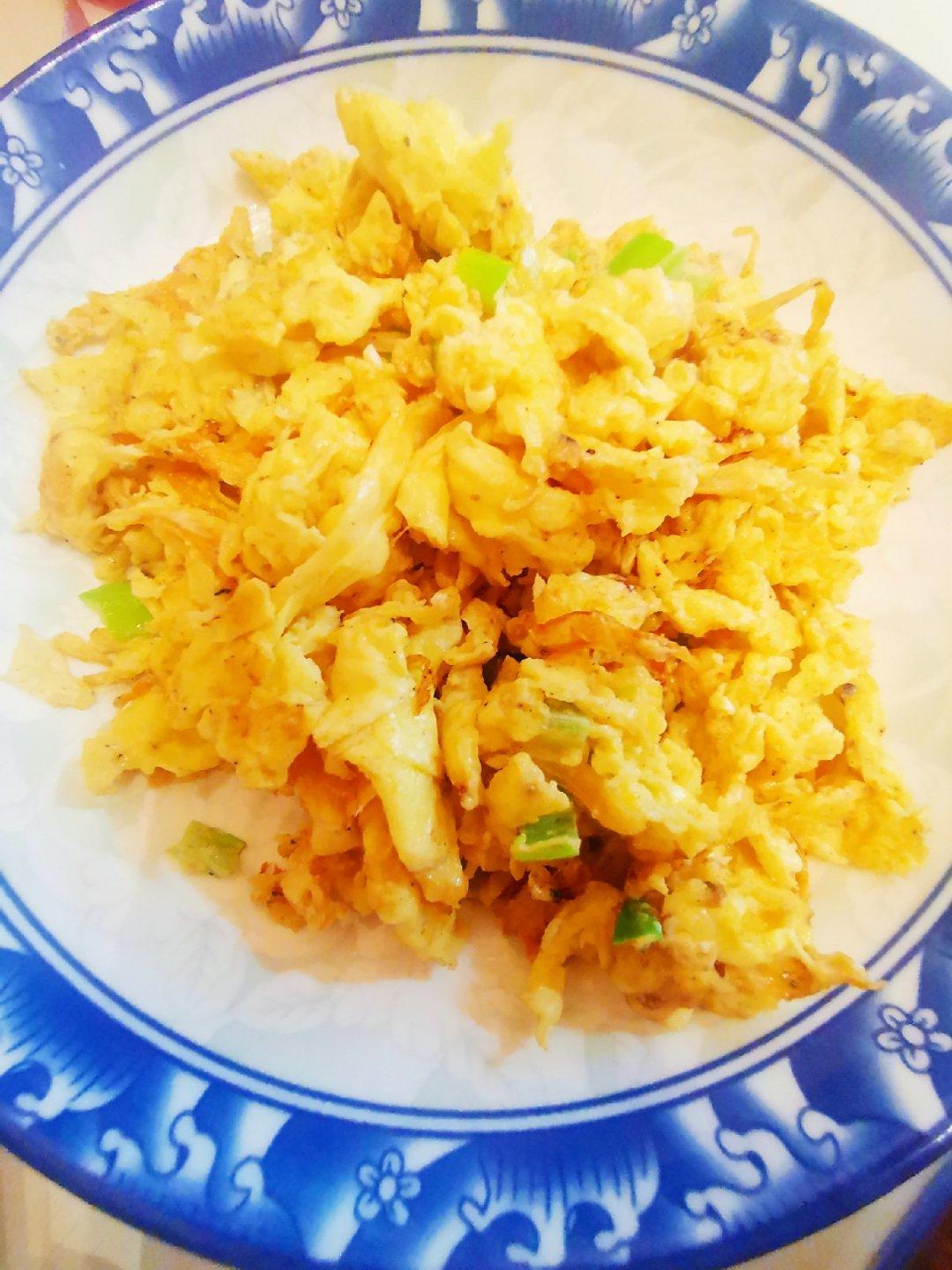 宸妈爱做菜做的银鱼干炒蛋云上古村银鱼干山川湖海