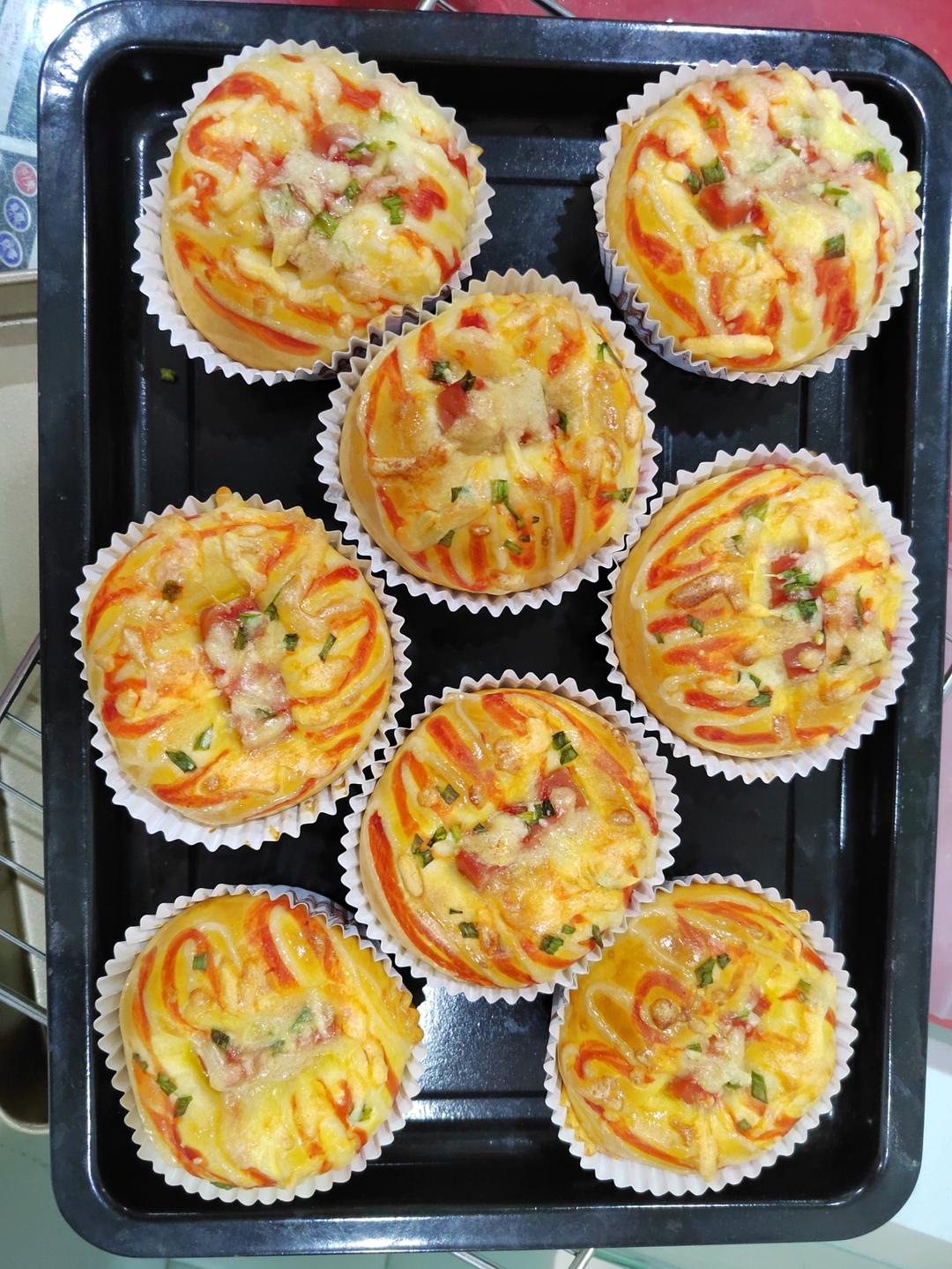 超松软的一发芝士香葱火腿沙拉面包|柔软拉丝|新手友好