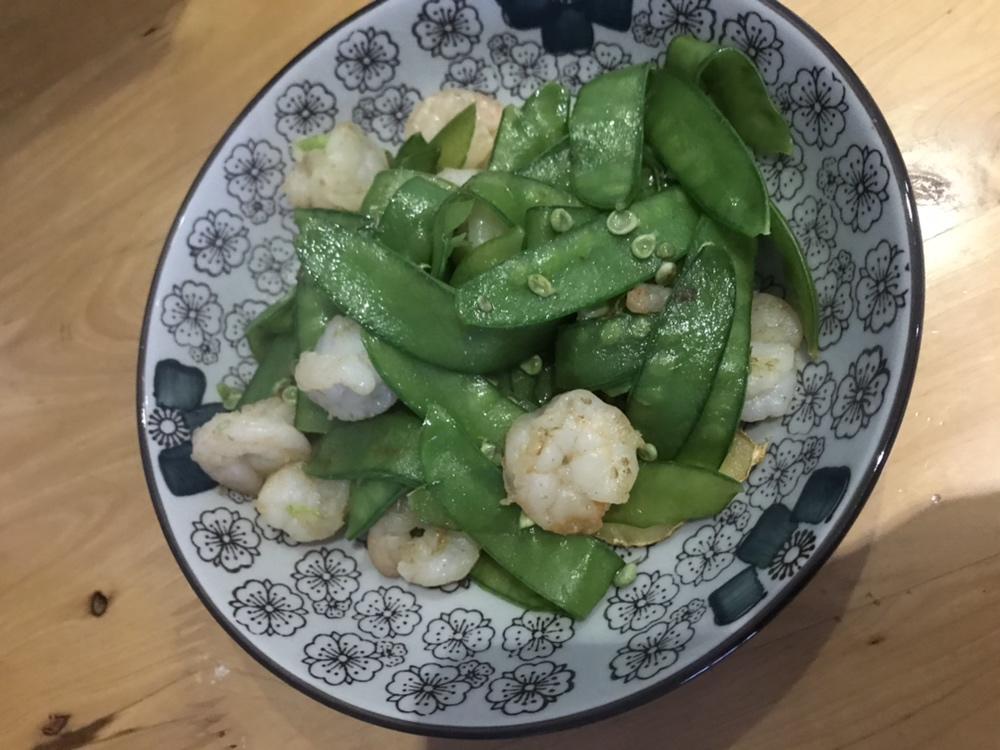荷兰豆炒虾仁