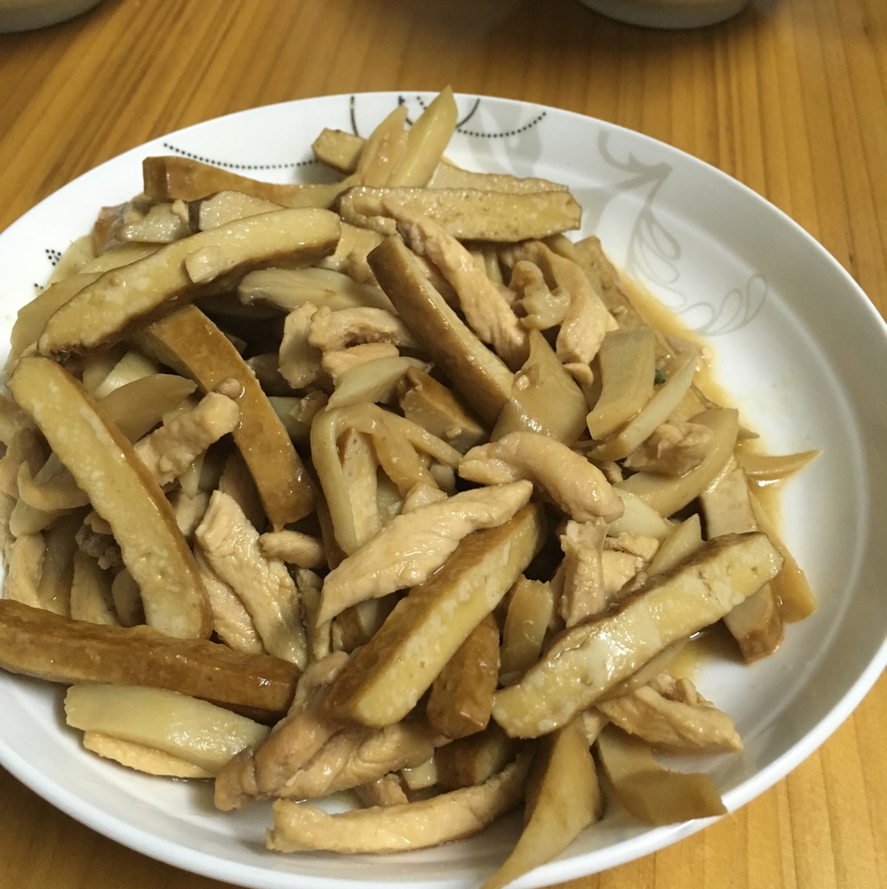 海鲜菇火腿炒豆干