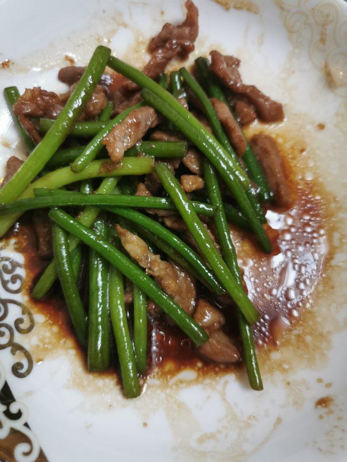 肉丝炒蒜苗