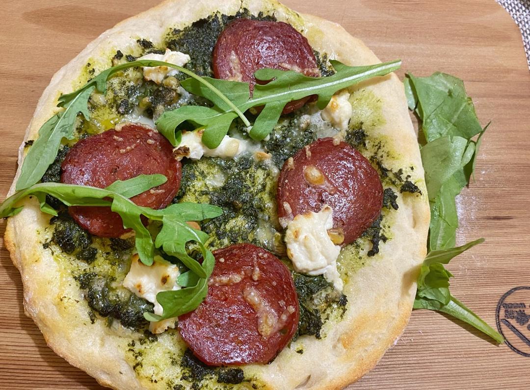 hhh888做的那不勒斯青酱披萨(薄饼)  302小厨房>