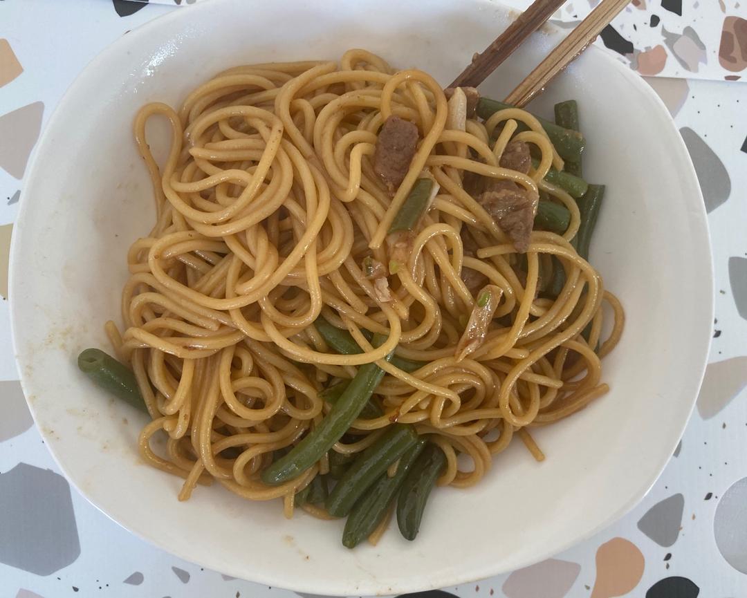 地道老北京扁豆焖面 豆角焖面 太好吃小心吃撑哦