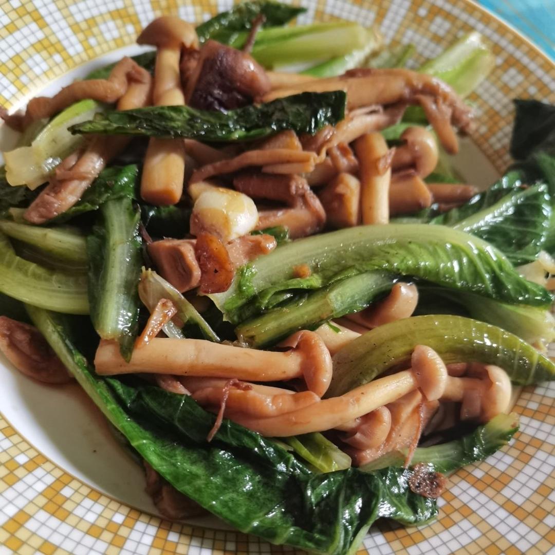 生菜炒蘑菇