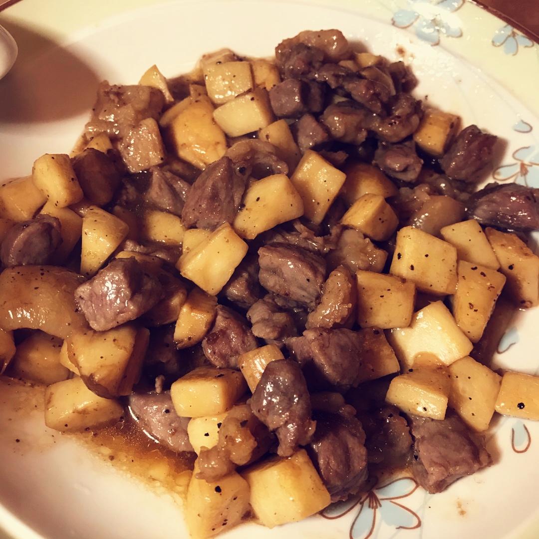 杏鲍菇炒牛肉粒
