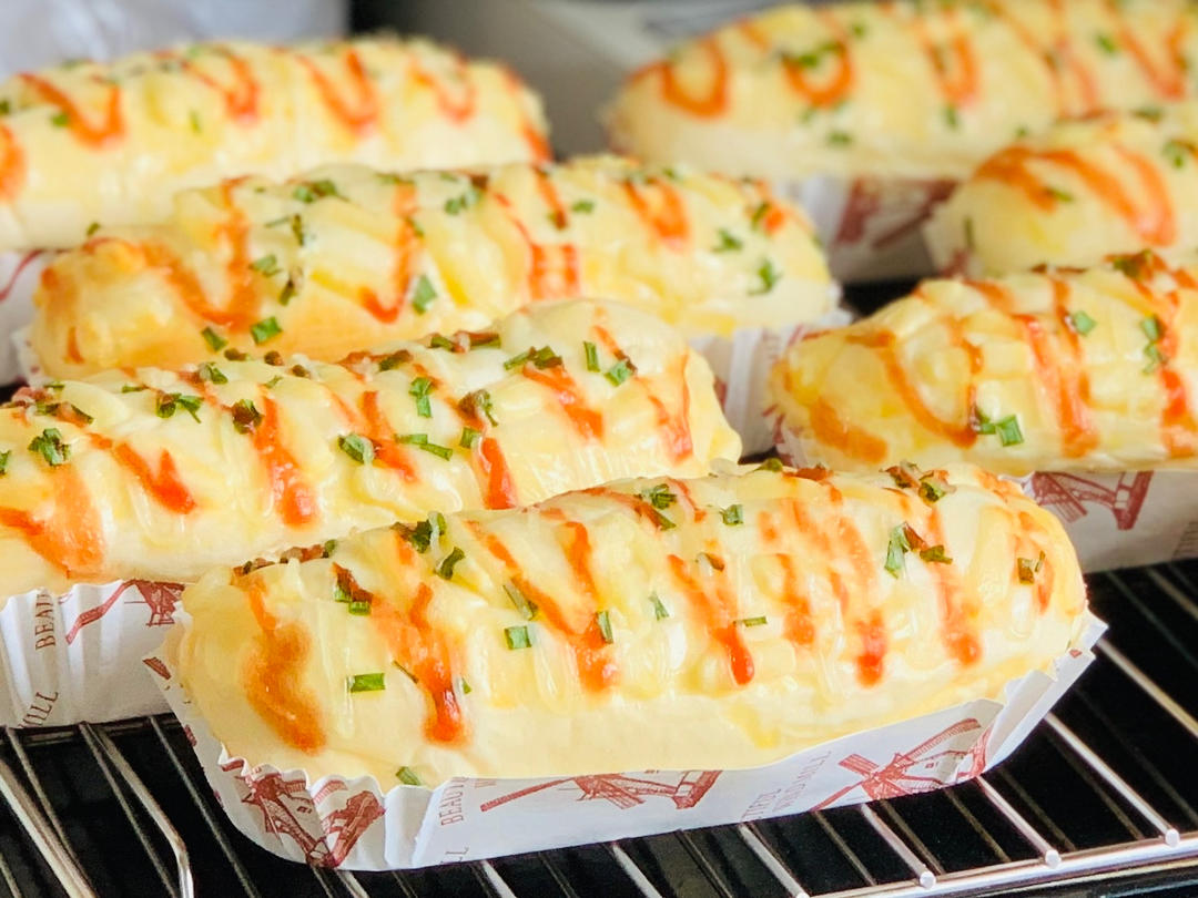 超软日式香葱芝士面包，快速中种法发酵，简易整形方法，新手必做