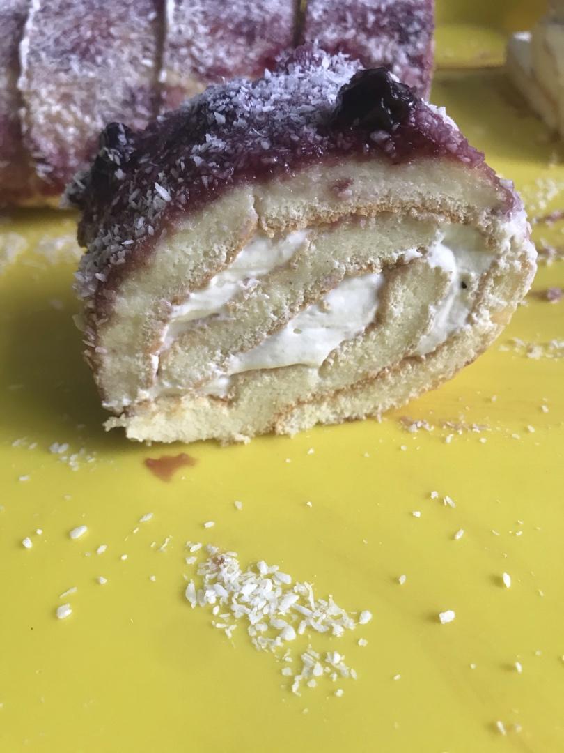 蓝莓椰蓉蛋糕卷