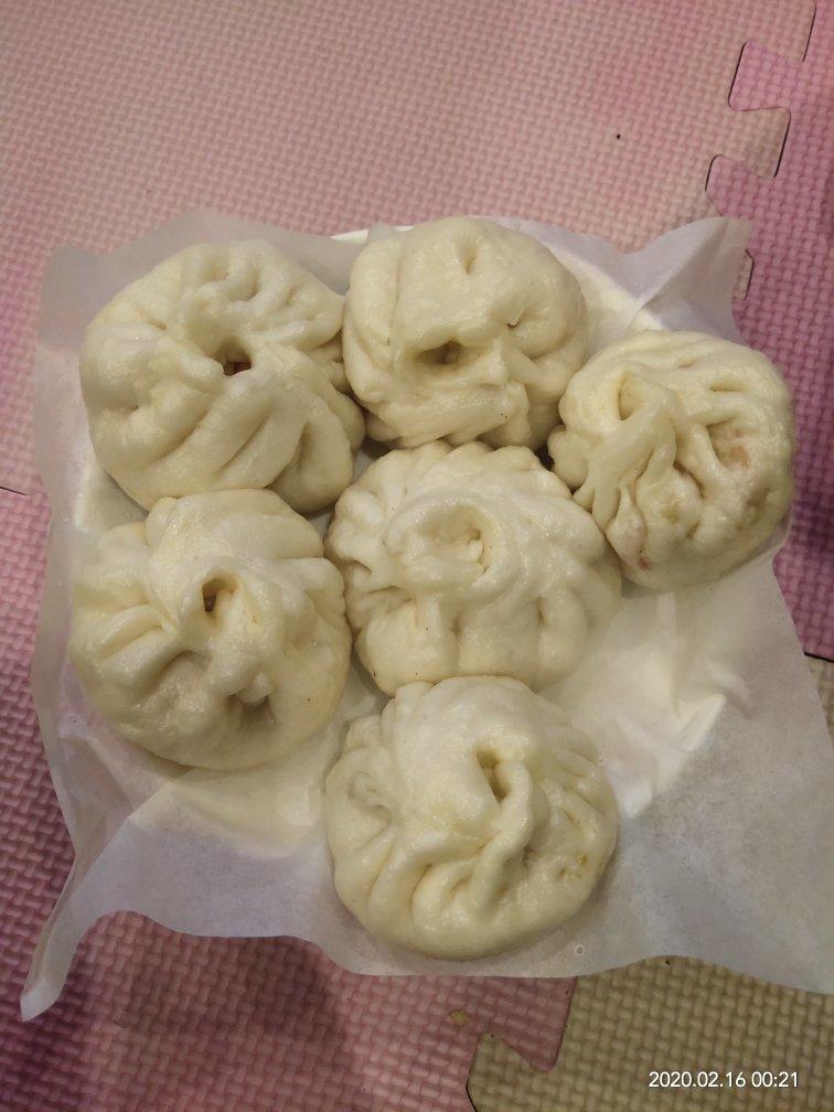 红萝卜圆白菜素菜包子（一次性发酵，附视频）