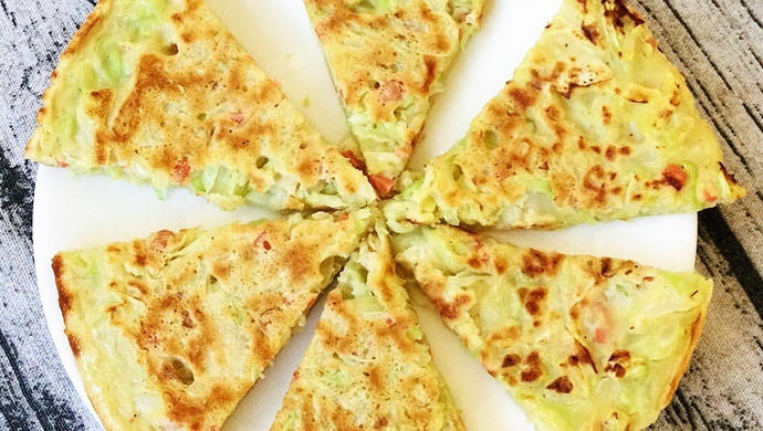 减脂包菜饼，简单易做，外酥里嫩