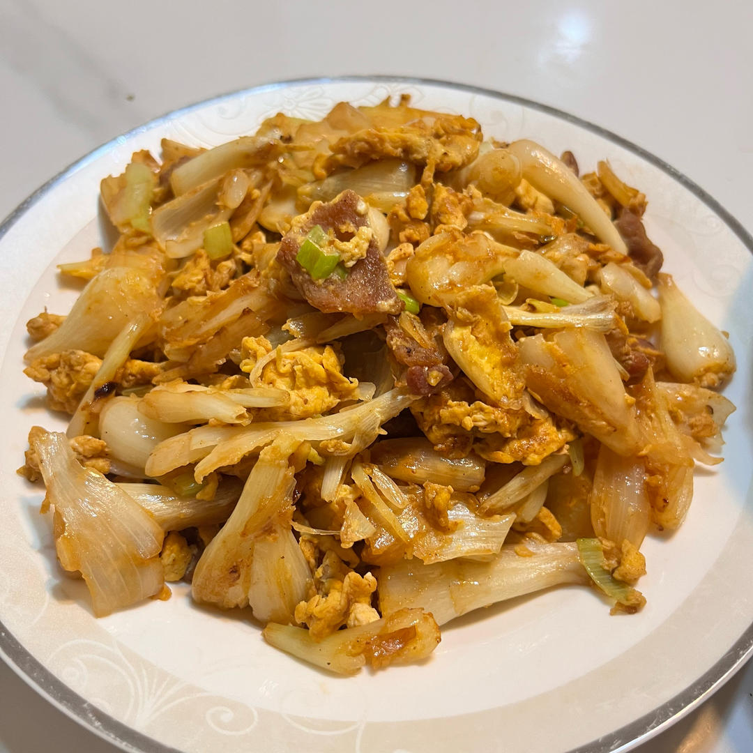 哄娃吃鸡蛋之荞头炒鸡蛋