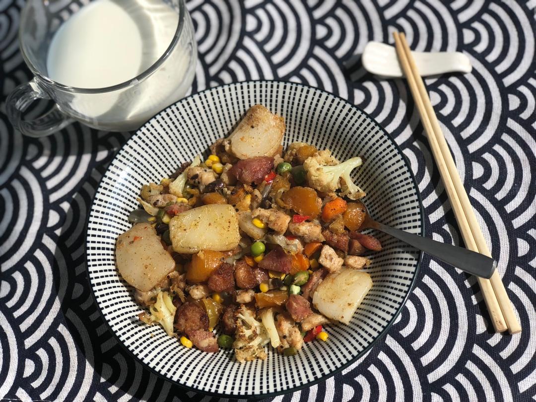 减脂能量红薯烤肉丁【北鼎烤箱食谱】