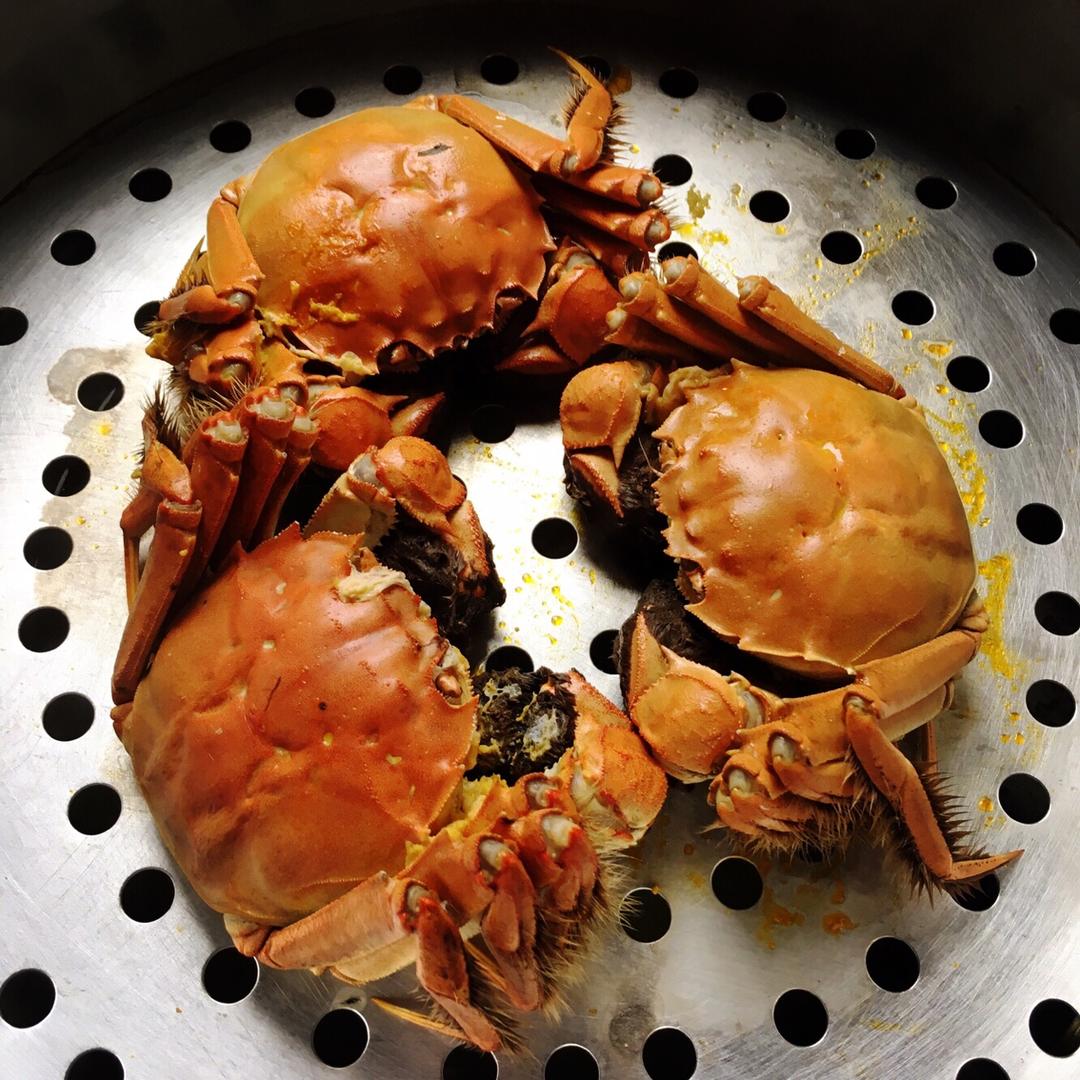 花事做的清蒸大闸蟹