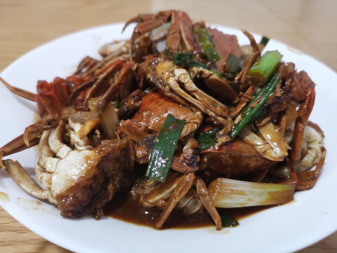 酱炒螃蟹（六月黄）毛豆