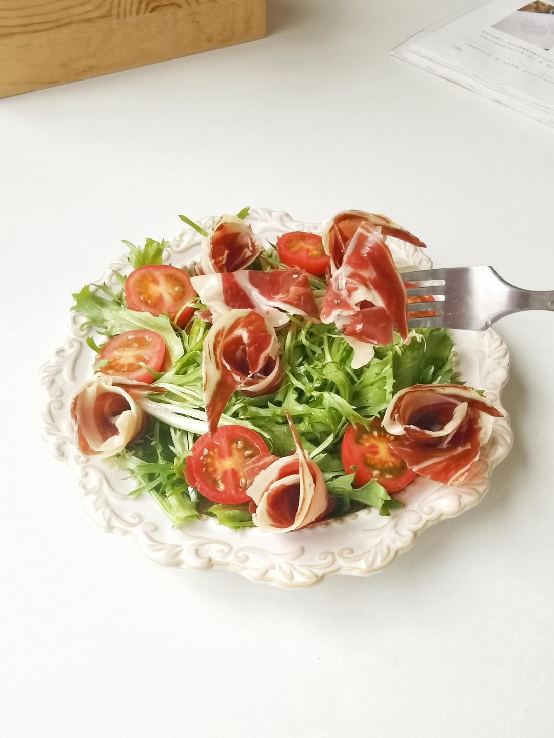 下午茶｜烟熏圆火腿水果拼盘