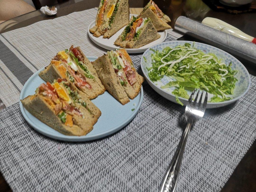 早餐•减脂营养简单三明治