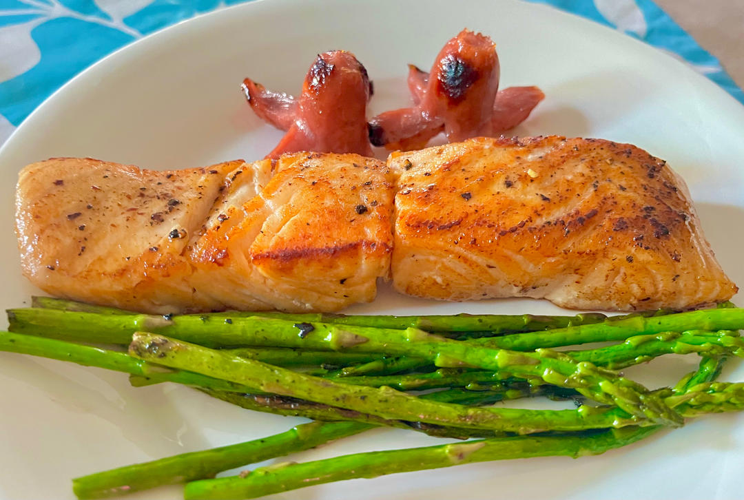 香煎柠檬三文鱼salmon with lemon butter