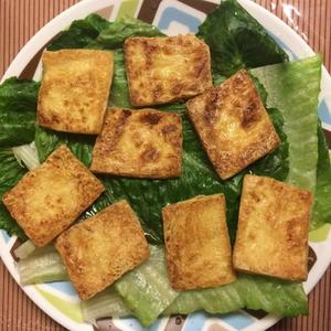 蚝油生菜之煎冻豆腐版的做法 步骤5