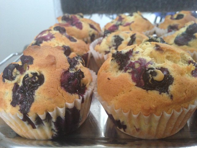 鲜奶油蓝莓纸杯蛋糕 Blueberry Crème  fraîche cupcake