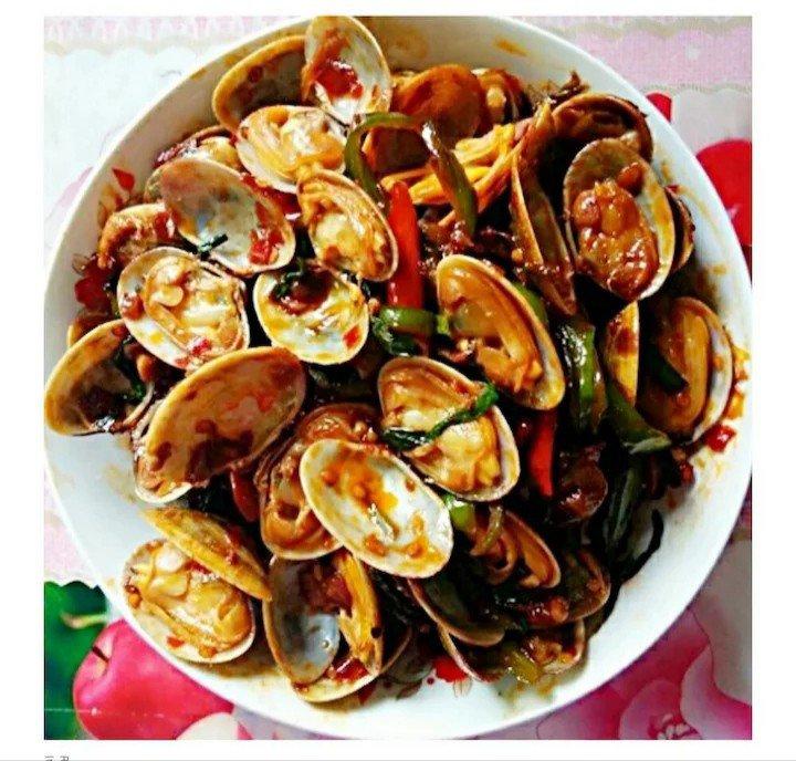 韭菜紫苏炒花甲