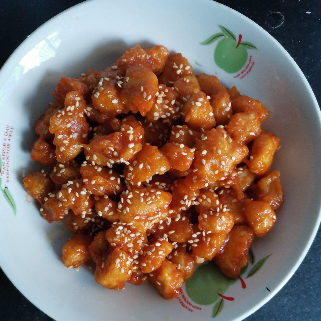 唯一的拉面做的小朋友下饭的糖醋鸡丁鸡胸肉