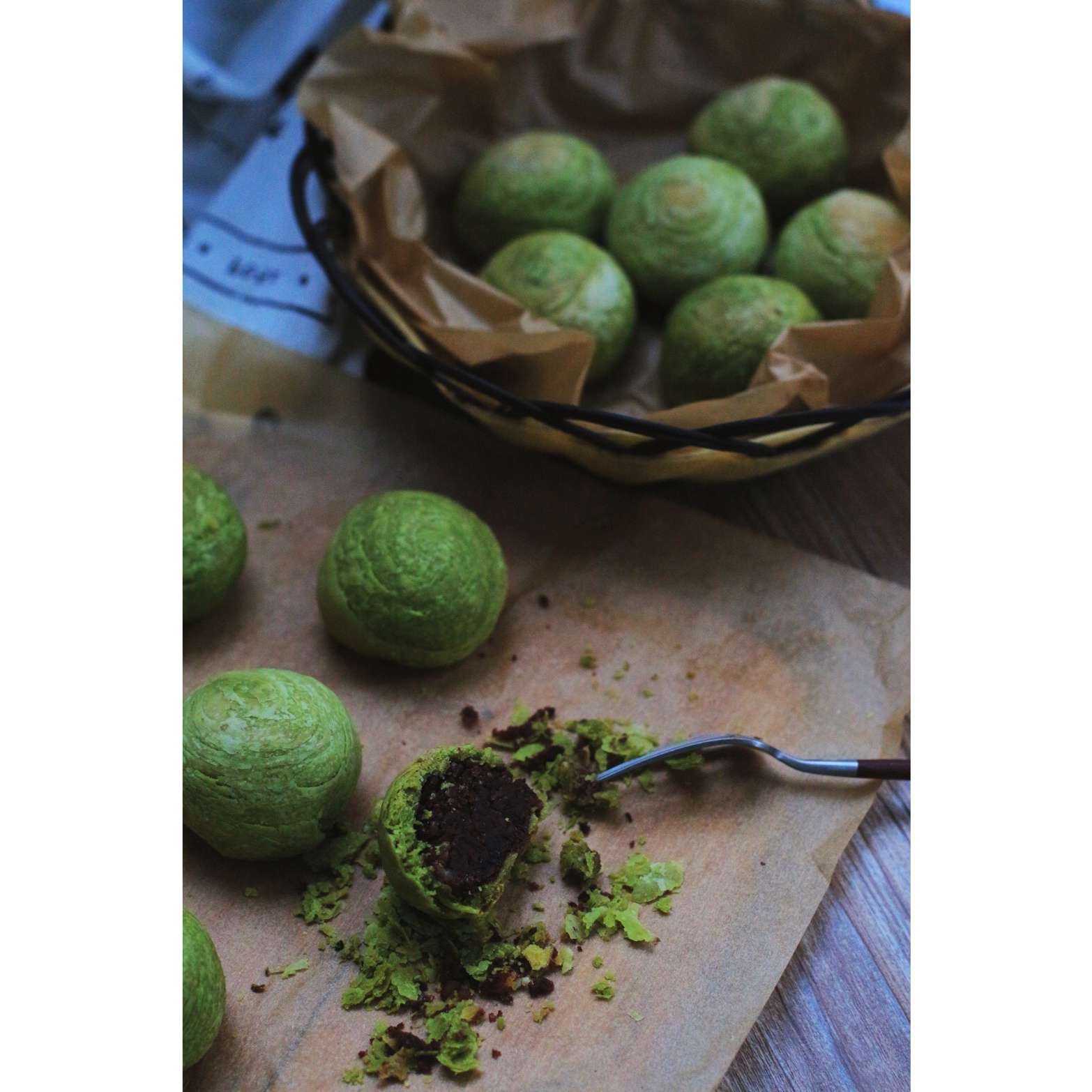 蛋黄酥~紫薯、抹茶、原味~花好月圆，中秋快乐~内附一次做六色蛋黄酥方法~