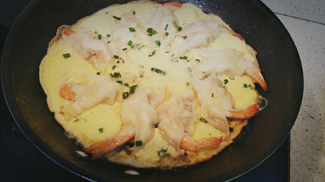 整只大虾抱蛋煎饺