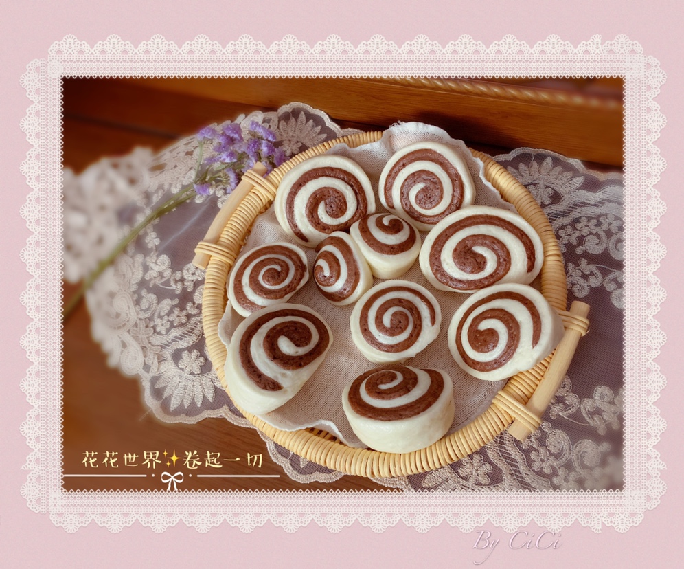 黑白配(^з^)-☆～双色奶香巧克力卷卷（花式馒头一次发酵上班族前晚准备早餐🥣）