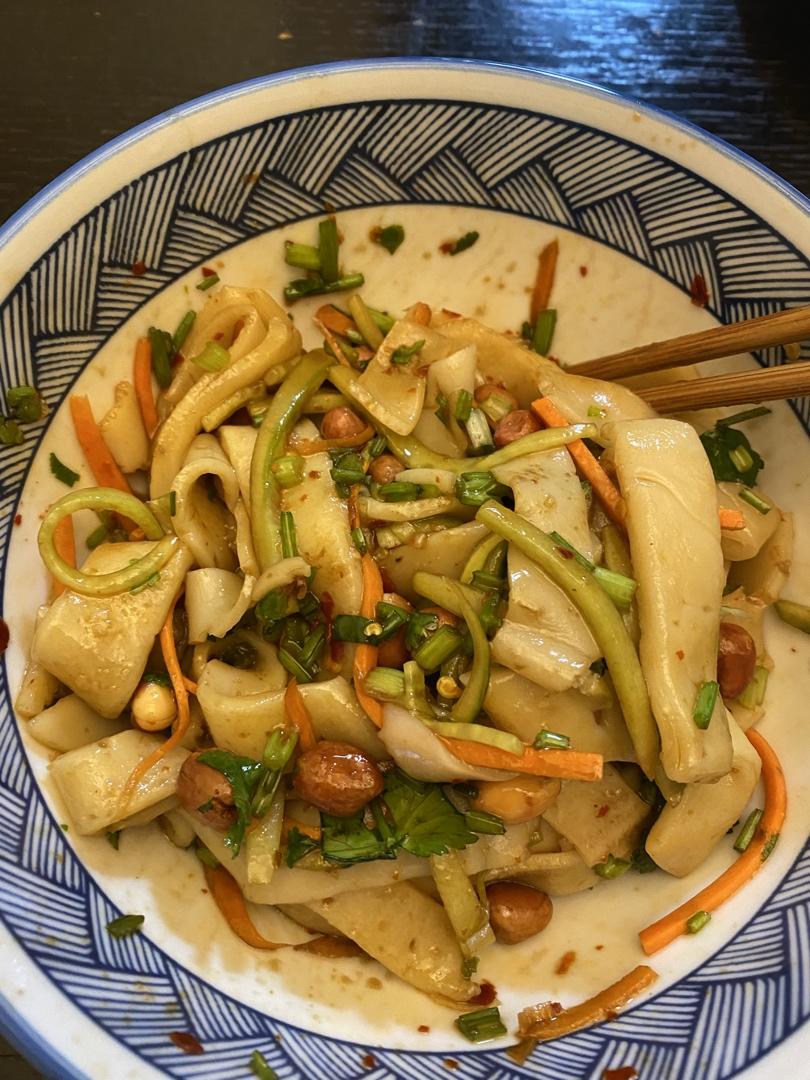 凉皮全过程（不用洗面筋，简易做法）